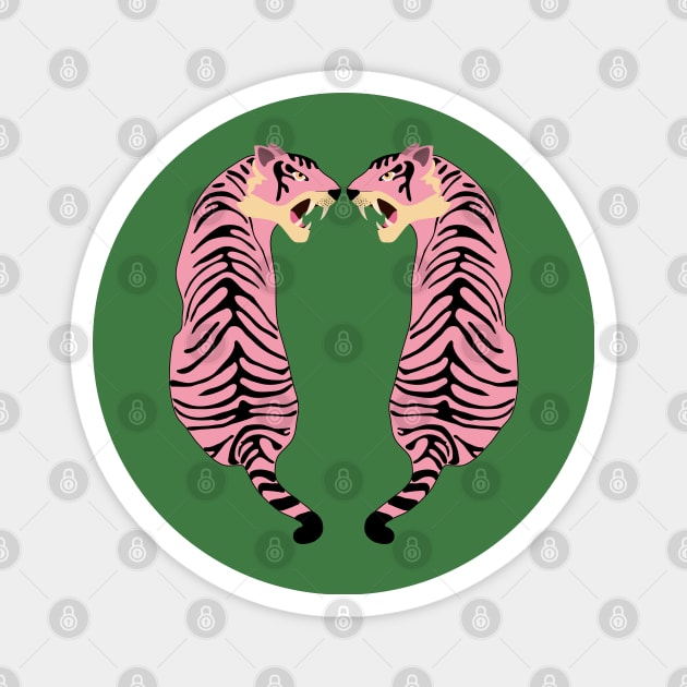 Pink tigers Magnet by grafart